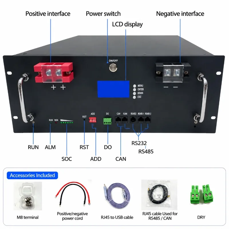 Integrated Rack Type LiFePO4 Energy Storage Battery Pack 5/10/15kWh Household Solar Storage System For Off-Grid Power Backup