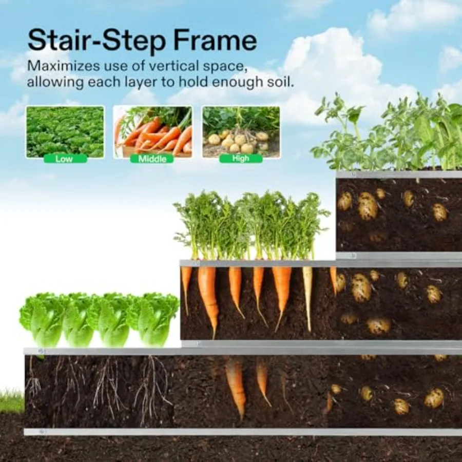 3-Tier Metal Raised Garden Bed 46