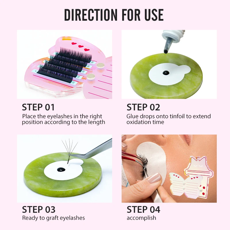 NATUHANA Colorful Acrylic dazzling Eyelash Extension Magnetic Suction Plate False Lashes Tray Holder Display Board