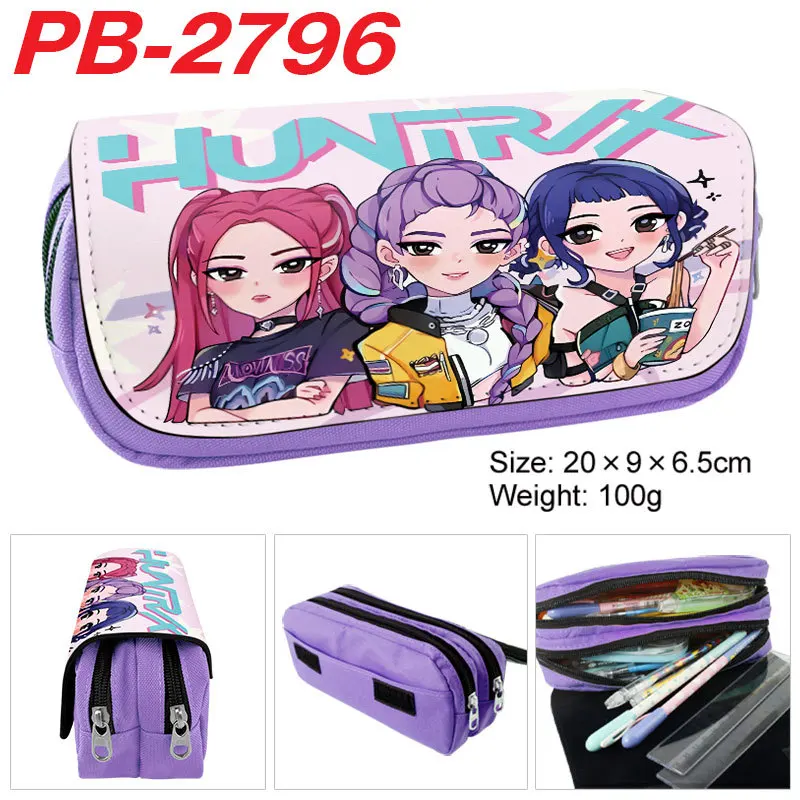 K-Pop Demon Hunters Anime Figuren Pu Stiftetui Student Cartoon Anime Stiftetui Schreibwaren Geldbörse Große Kapazität Aufbewahrungstasche Geschenk