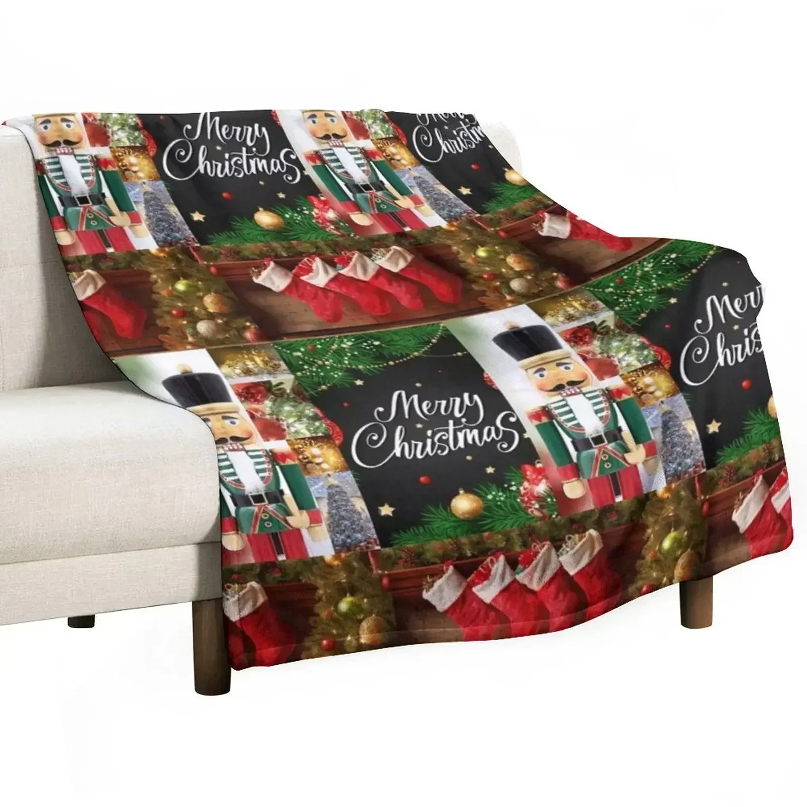 Merry christmas from the nutcracker Throw Blanket Sofas Nap Decorative Throw Quilt For Decorative Sofa Camping Blankets