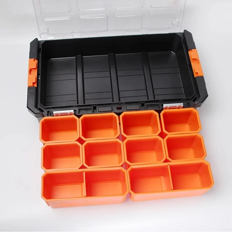 Stacked Toolbox Parts Screw Tools Storage Case Multi-grid Hardware Electronic Components Storage Box Portable Tools Organizer