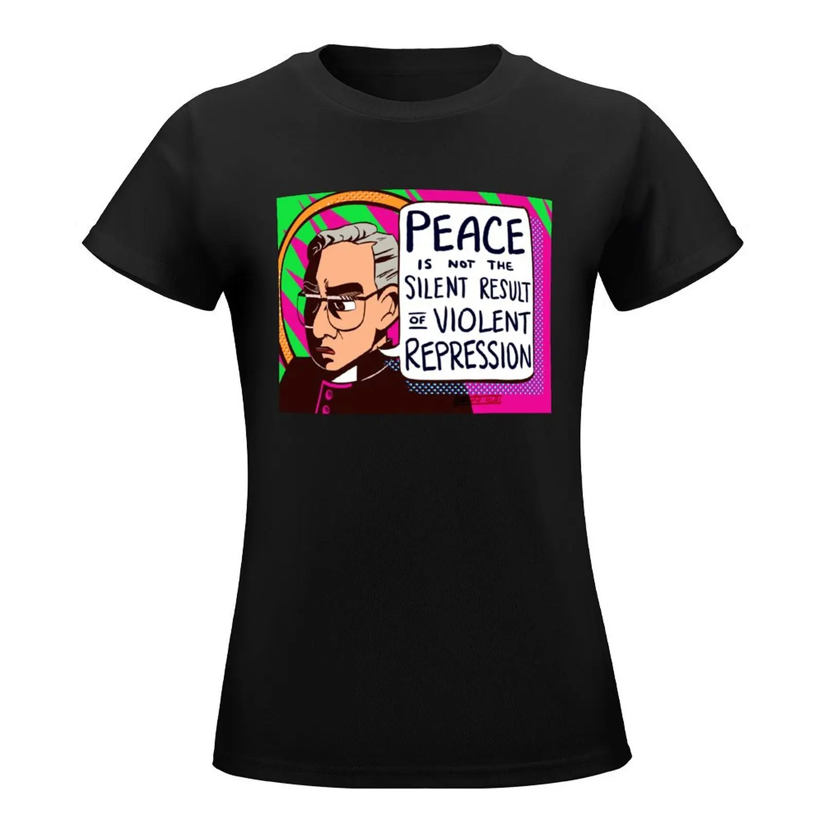 St. Oscar Romero T-Shirt animal print shirt for girls Female clothing cute clothes plus size tops cropped t shirts for Women