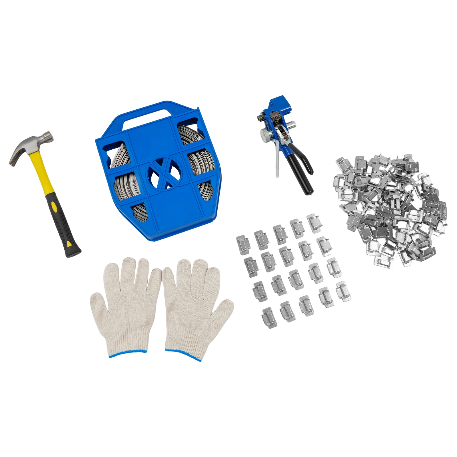 

Manual Strapping Tool Kit, Ratchet Strapping Tensioner with Cutter, Stainless Steel Banding Tool for PP PET Steel Straps