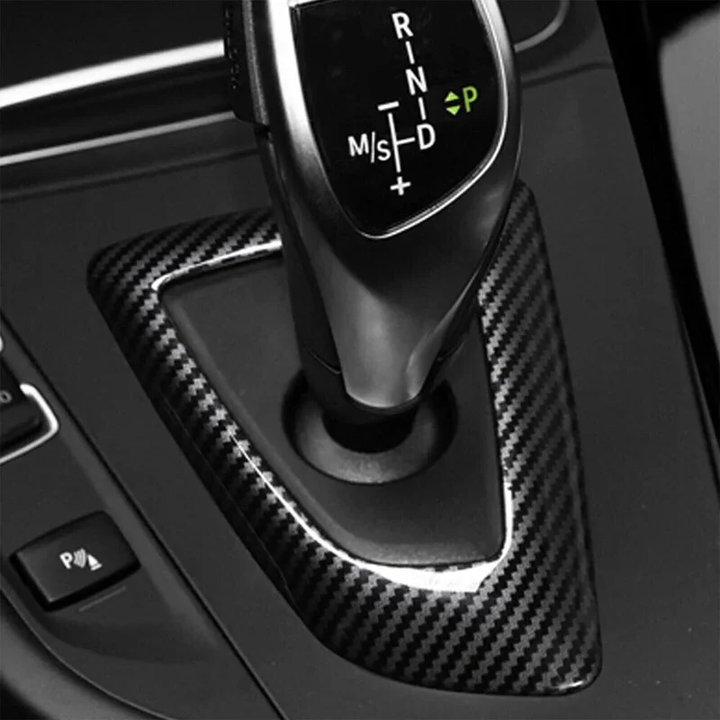 ألياف الكربون نمط وحدة التحكم المركزية التحول رئيس قاعدة لوحة البلاستيك مناسبة لسيارات BMW F21 F20 F22 F23 F30 F31 F32 F34 F33 F35 F36