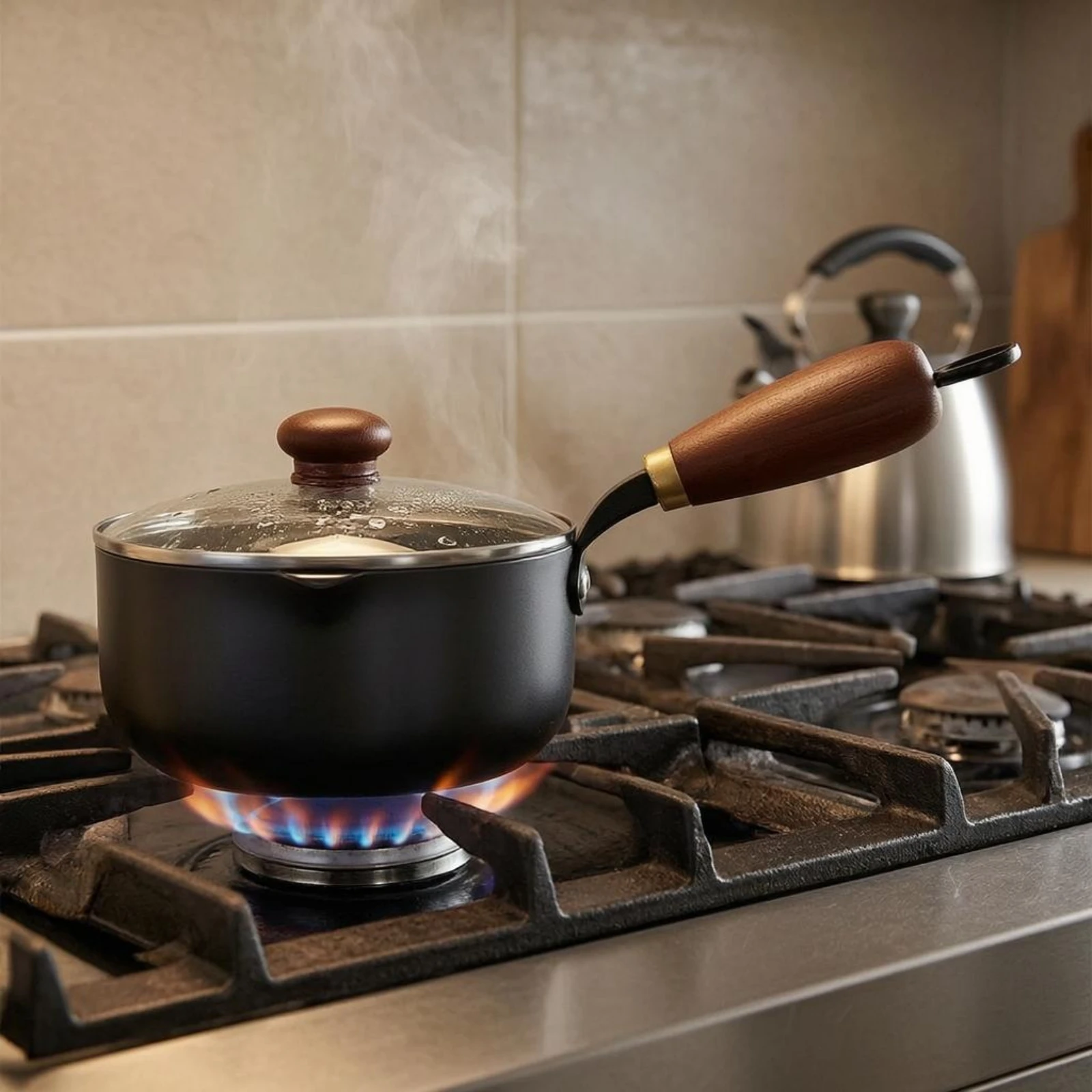 

Cast-Iron Mini Frying Pot Black Cast-Iron Pour Pot Cookware Heat Retention Induction Compatible