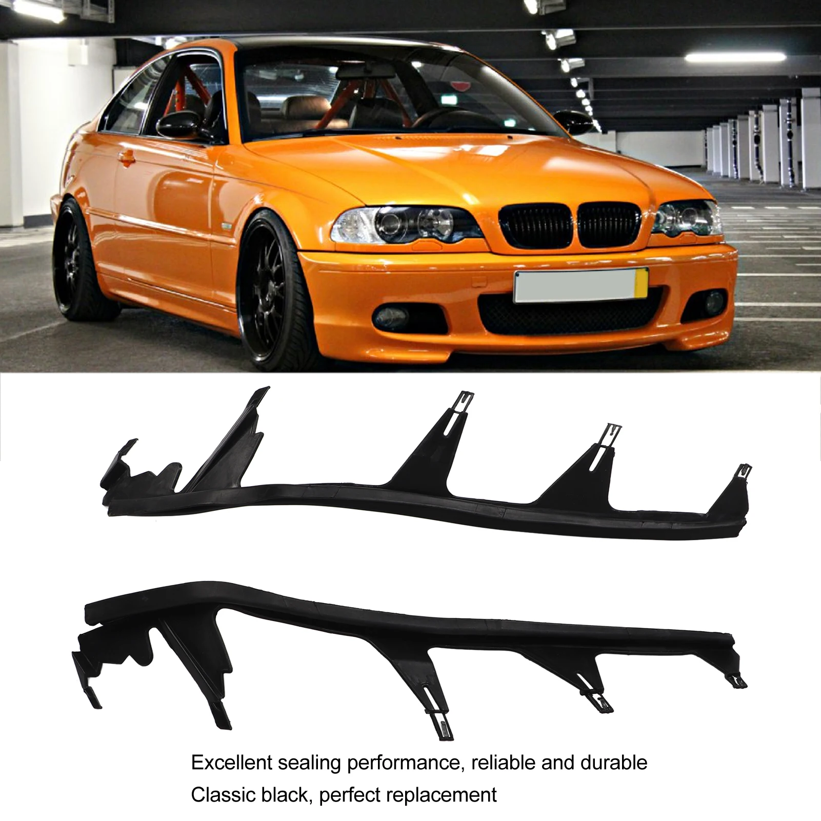 

2Pcs Headlight Lens Seal Gasket Flexible Replacement For 3 SERIES E46 Pre‑LCI 63128384490 Car Headlight Lens Shell Cover