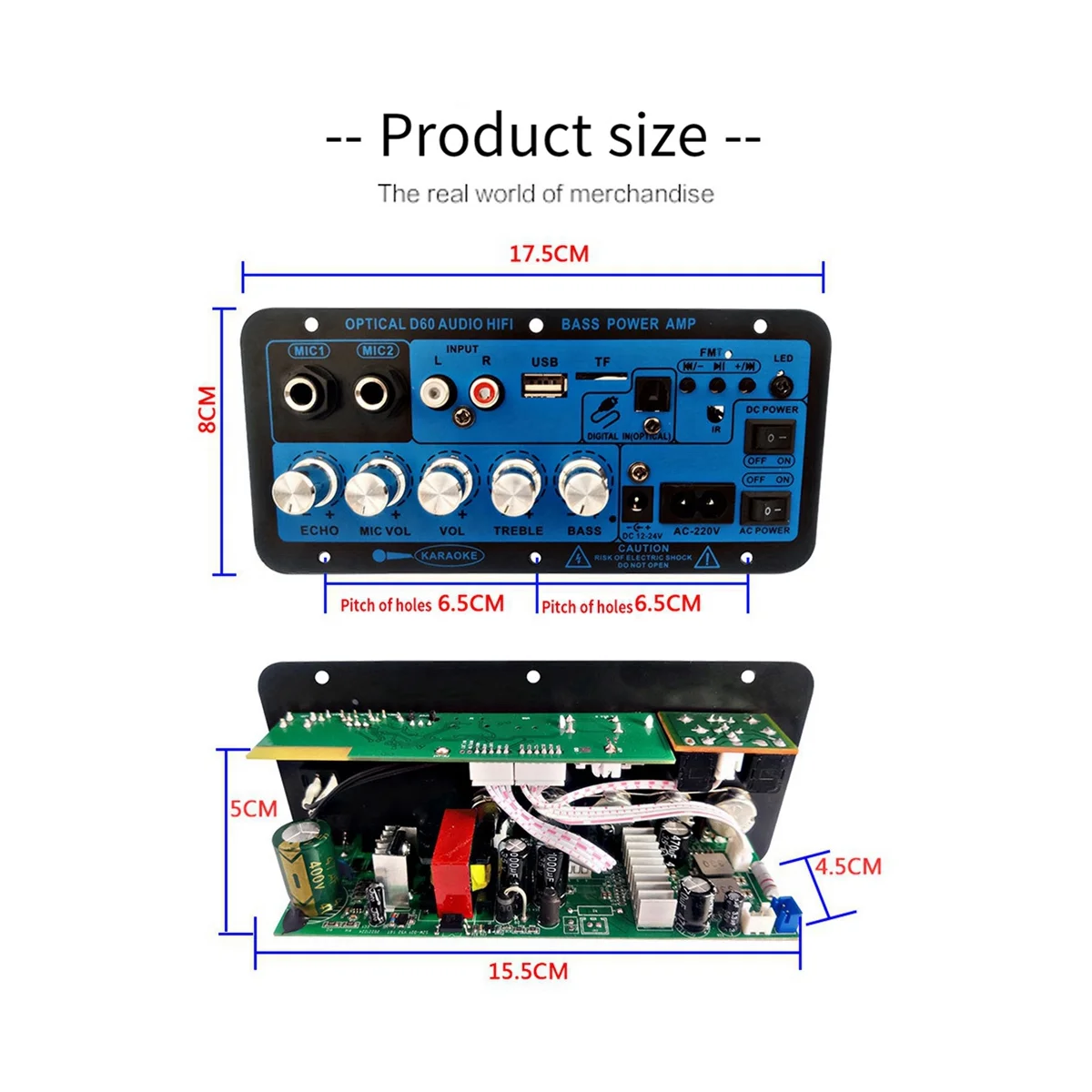 A57G-D60 50W ซับวูฟเฟอร์เครื่องขยายเสียงพร้อม Optical Audio 12V24V220V บลูทูธเครื่องขยายเสียงสําหรับ US Plug