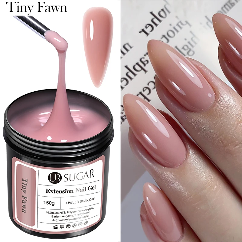 

UR SUGAR 150g Quick Building Nail Gel Clear Nude Pink Nail Extension Gel Multifunctional Soak Off UV Gel Polish for Salon DIY