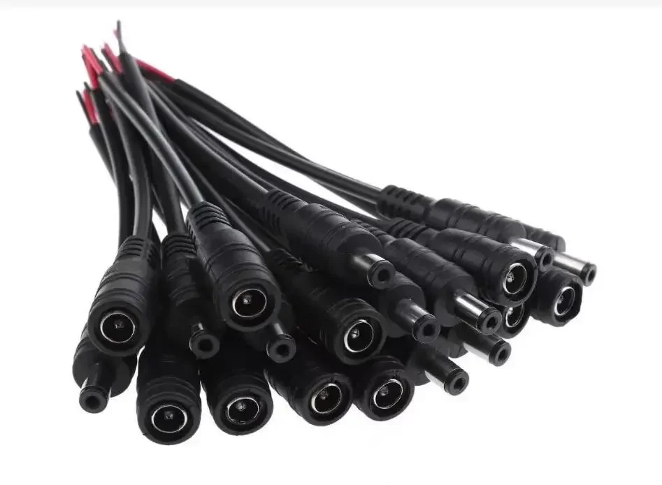 1/5/10 قطعة 5.5x2.1 مللي متر تيار مستمر ذكر أنثى كابل توصيل الطاقة سلك مهايئ الرافعة موصل ل CCTV لون واحد 3528 5050 LED مصباح لاصق #3