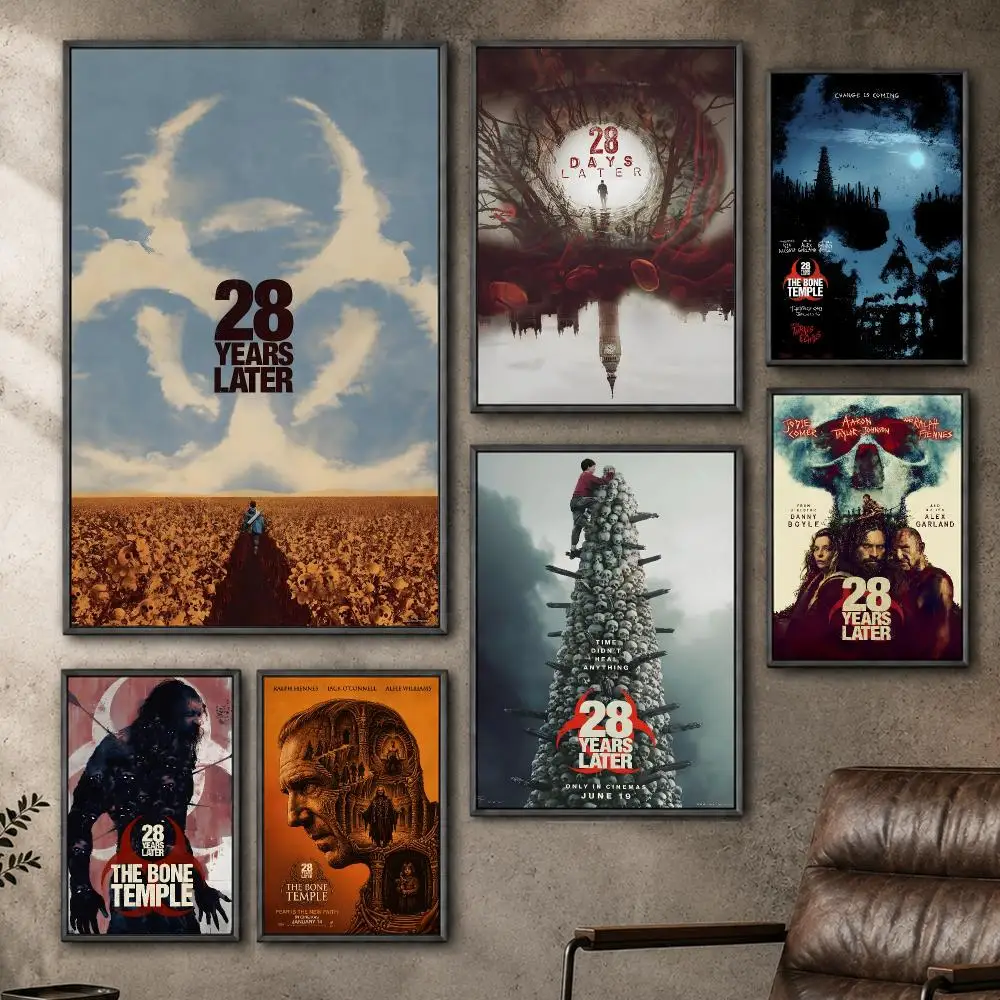 Film 28 Years Later Bone Temple Horror Poster  PP Self Adhesive Home Garage Dorm Bar Wall Decor Aesthetic Retro Gift