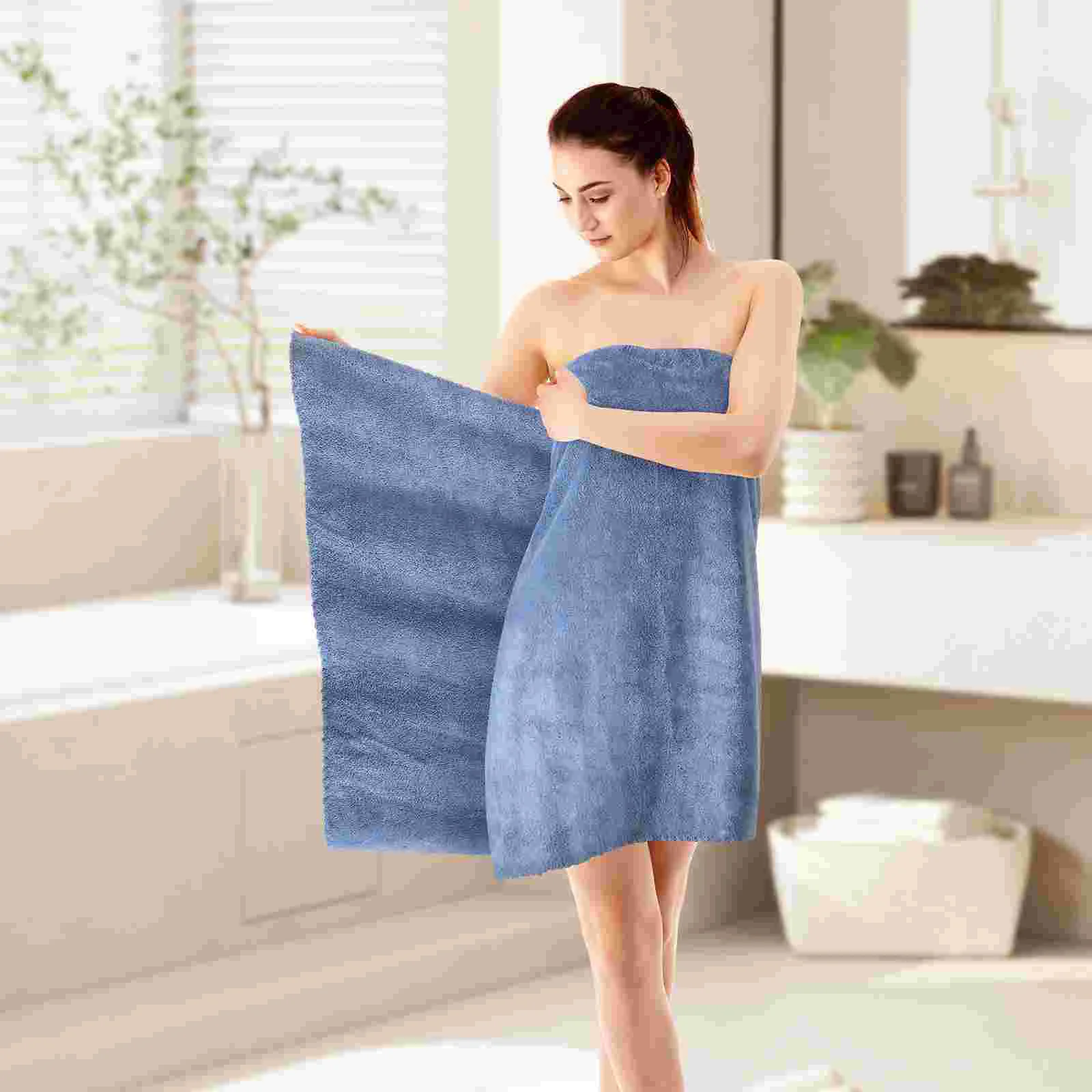 5 Pcs Microfiber Bath Towel Set Towels Large Bathroom for Fluffy Soft Polyester Body Women's