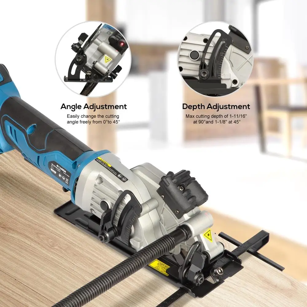 Cordless Mini Circular Saw 4-1/2" with Laser Guide 3400RPM Compact Handheld