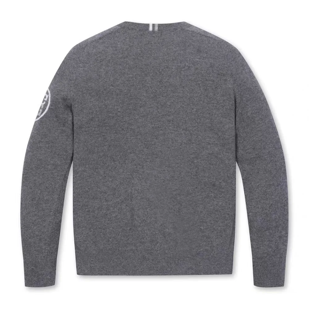 Autumn and winter men's light luxury round-neck pullover man outdoor brand knitted golf shirt, sports elastic warm golf sweater