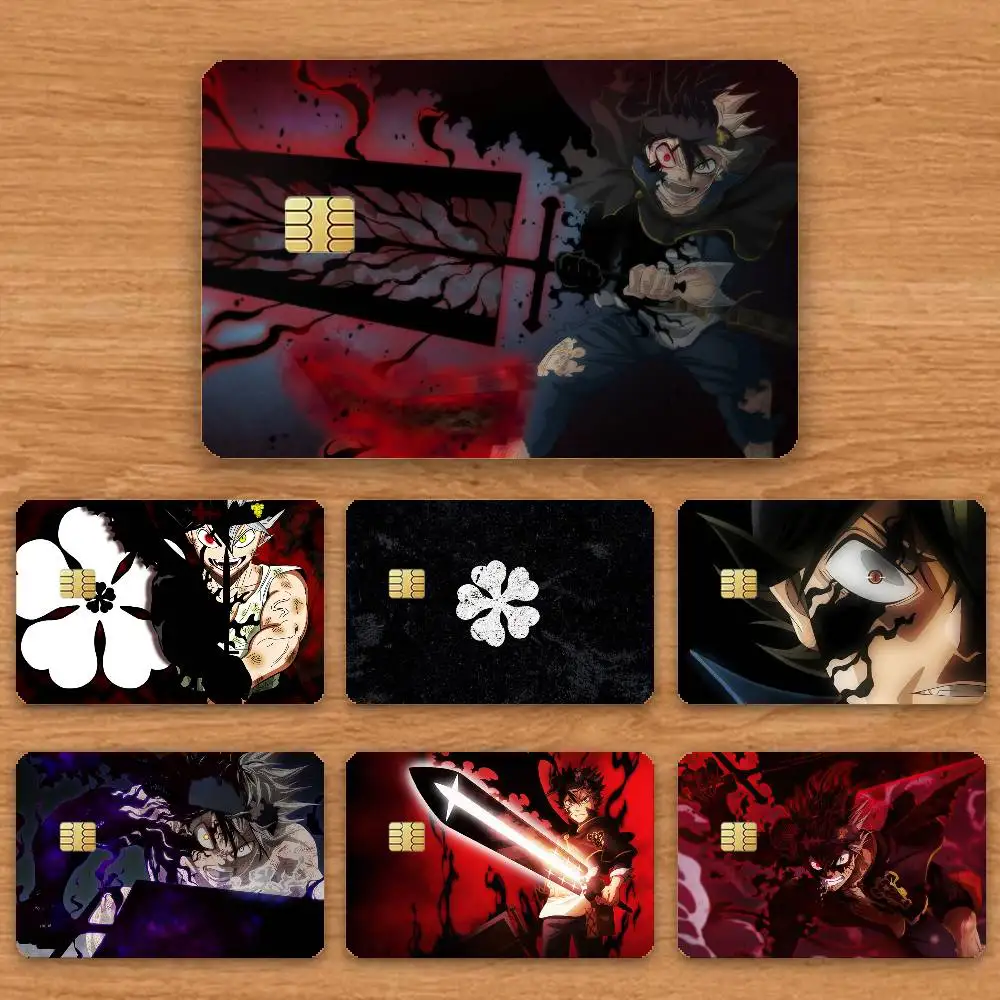 Anime B-Black Clover Hot Credit Card HD Stickers Game Card Decal Card Matte Film Skin Small Chip Waterproof Sticker