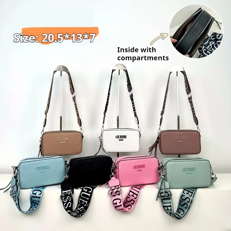 New 20cm Lady Messenger Bag With Simple Letters Small Square Bag Women Casual Wide-Shoulder Bag Designer Camera Bags Girl Gifts