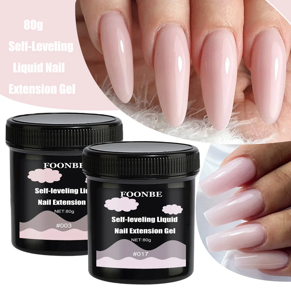 

80g Self-Leveling Nail Extension Gel Tips Strenghten Liquid French Nail Art Builder DIY Gel Quick Prolong Form Holder Manicure