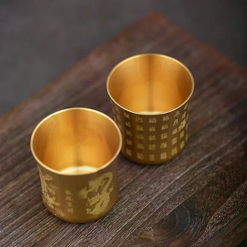 Tea Cups Tea Mug Brass Homeware China Antique Bar Drinkware Ancient Teacup for Drink Tea Coffee Tabletop Home Office Decor