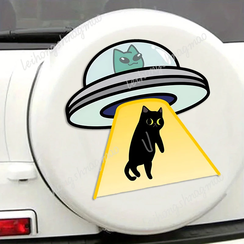 

Creative Cat UFO Waterproof Car Sticker Motorcycle Laptop Car Scratch Coverage Decorative Accessories Vinyl Stickers