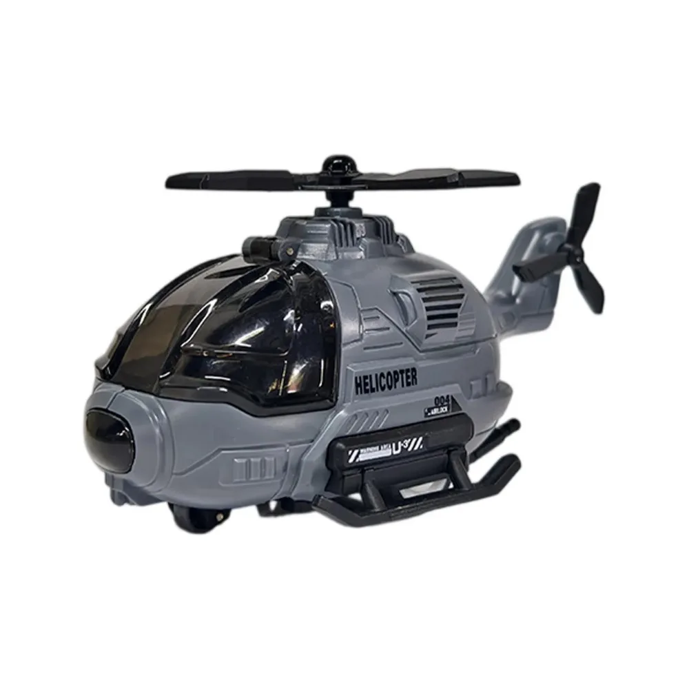 

Helicopter Model Toys Simulation Aircraft Toy Open Cockpit Rotatable Propeller Friction Powered Aircraft Toy Educational