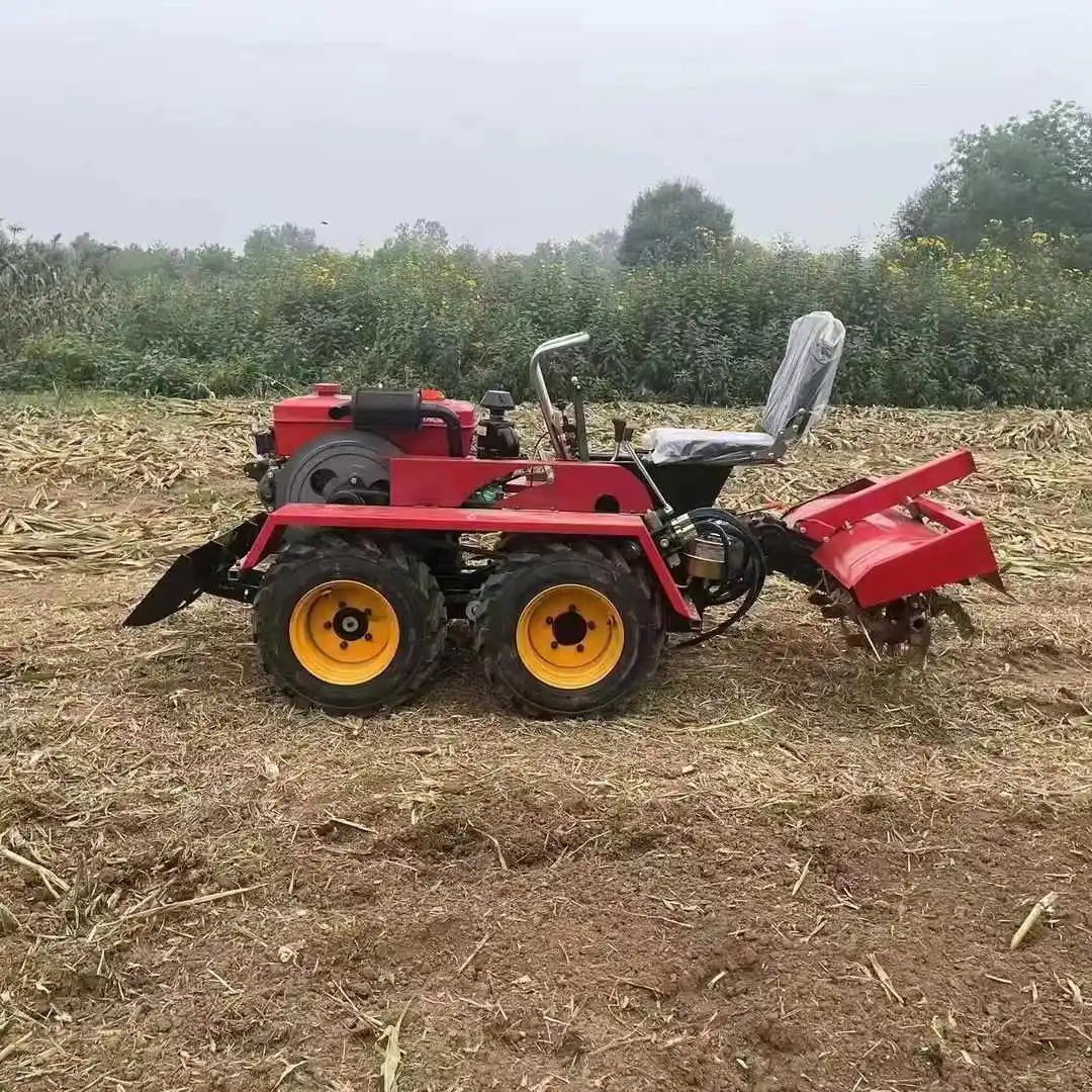 Nuova micro macchina funzionale per la lavorazione del terreno di tipo pneumatico che supporta la macchina per la gestione pastorale del ritorno sul campo, la motozappa rotativa