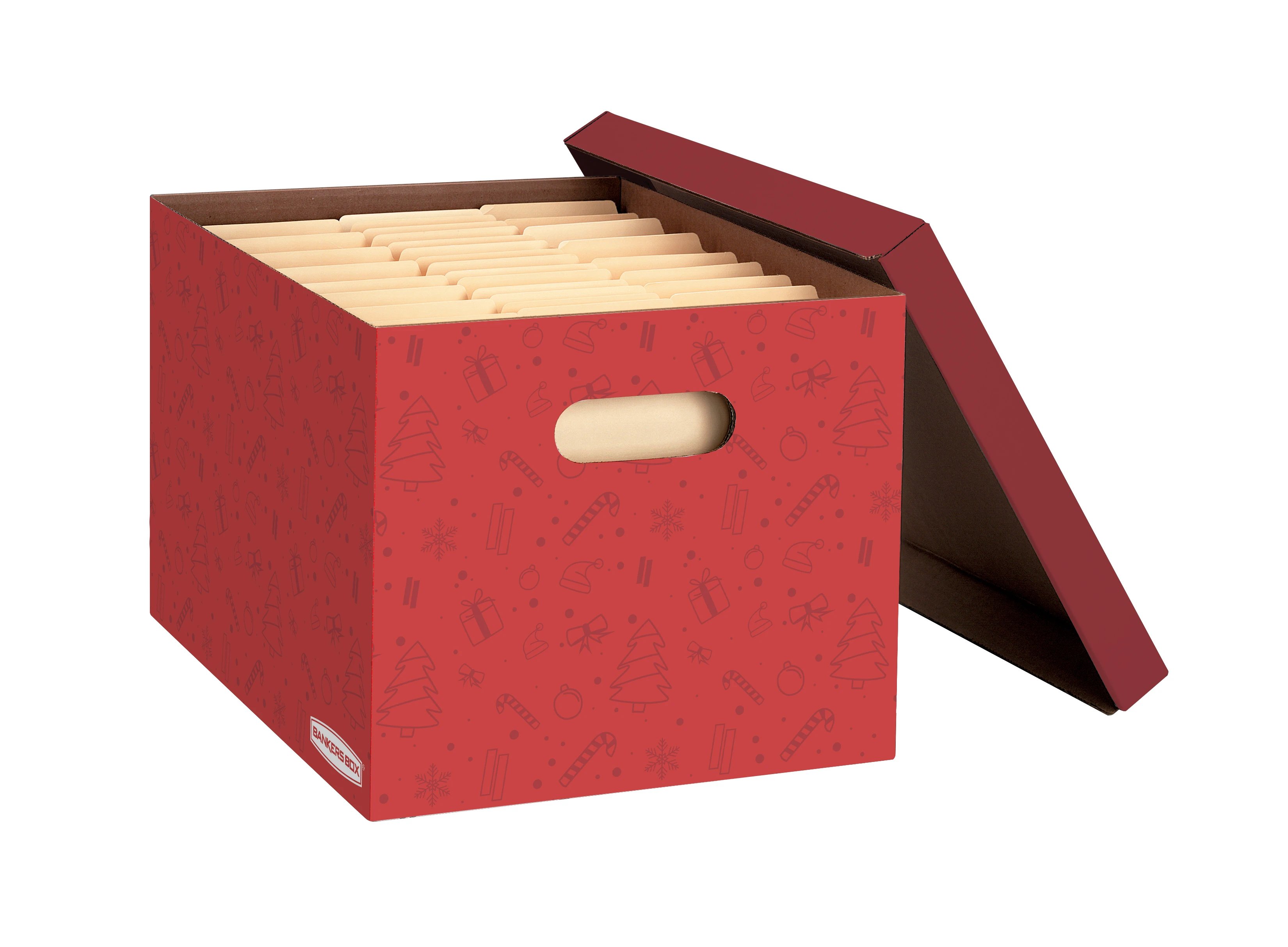 Holiday Corrugate Storage Box, 5 Pack, Red