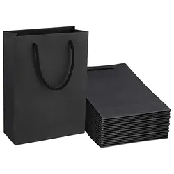 20/30CS 두꺼운 크라프트 종이 선물 가방, 손잡이 포함, 소규모 사업, 결혼식, 생일 파티 선물, 보석 포장 가방
