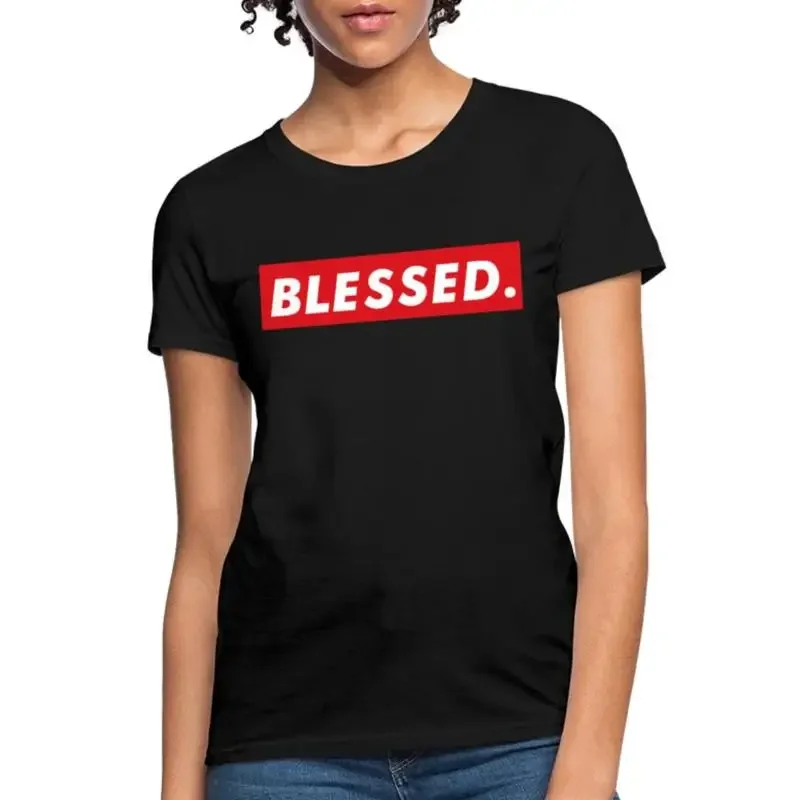 Blessed Slogan Christian Women's T Shirt