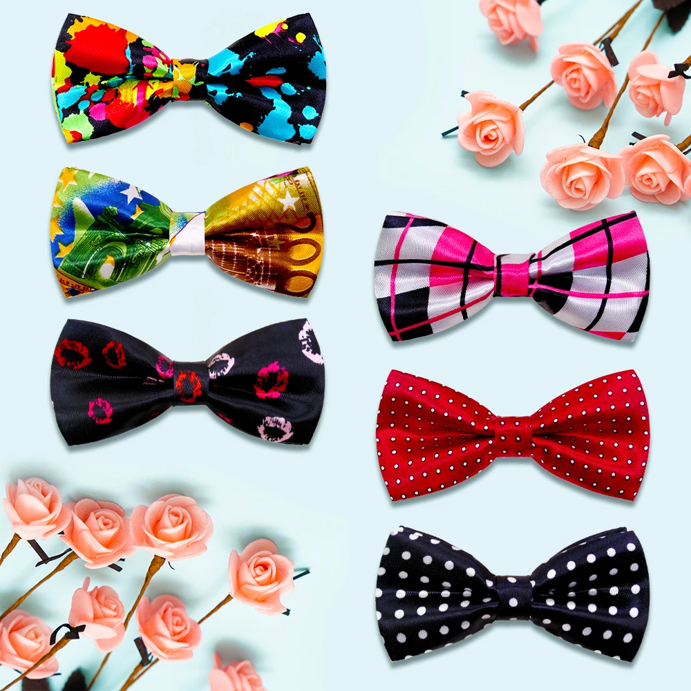 New 50/100 pcs Dog Collar Bow Tie Double Dog Bows Dog Supplies Removable Pet Dog Bowties Collar Decoration Pet  Accessories