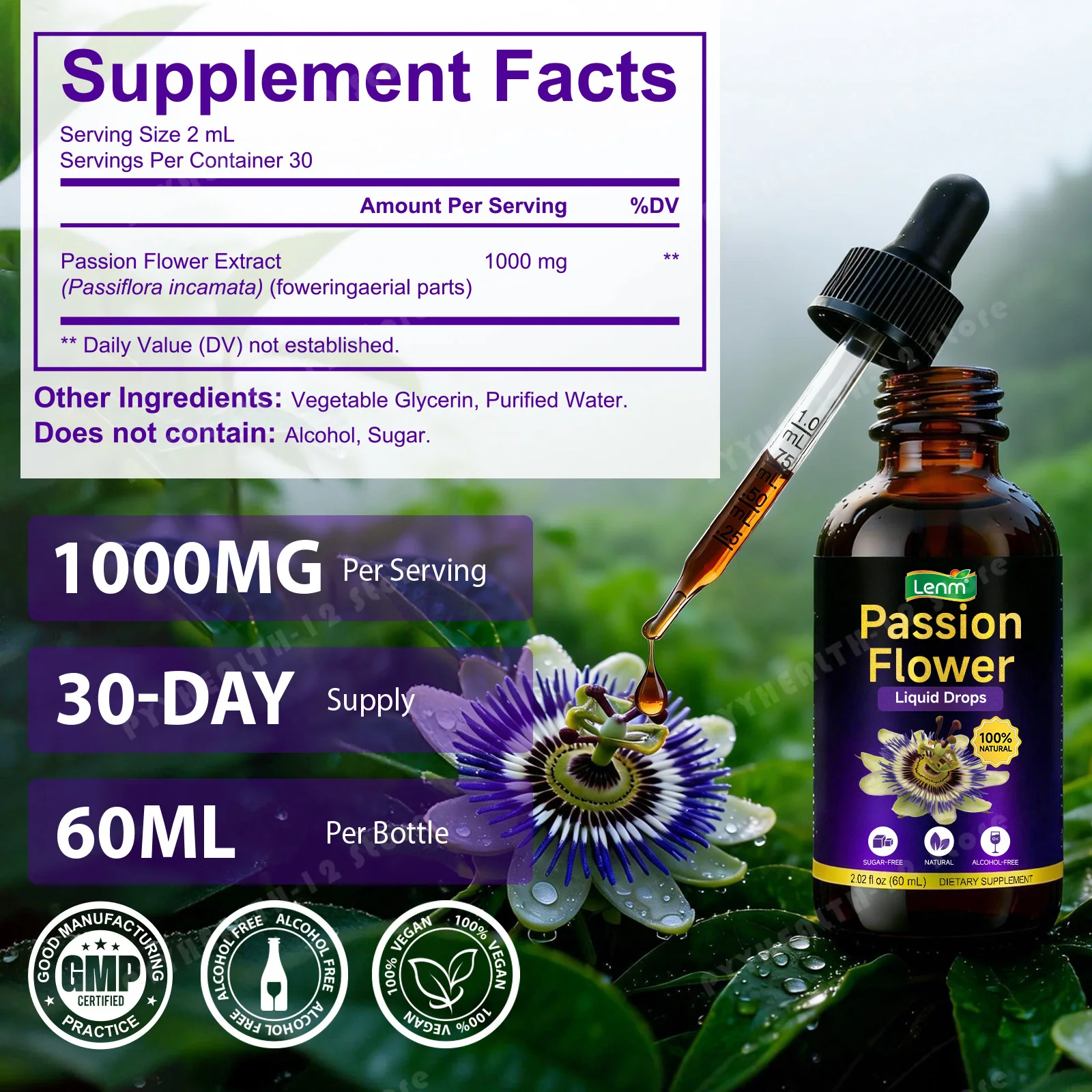 Passion Flower Extract Liquid - đánh giá và giá Herbal Tincture