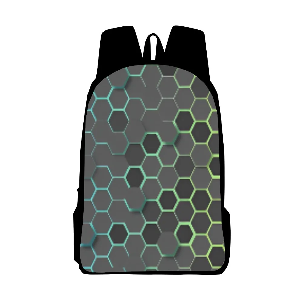 Technology Sense Honeycomb Geometry Backpack Children School Bags for Teenager Boys Girls School Backpacks Women Kids Book Bag