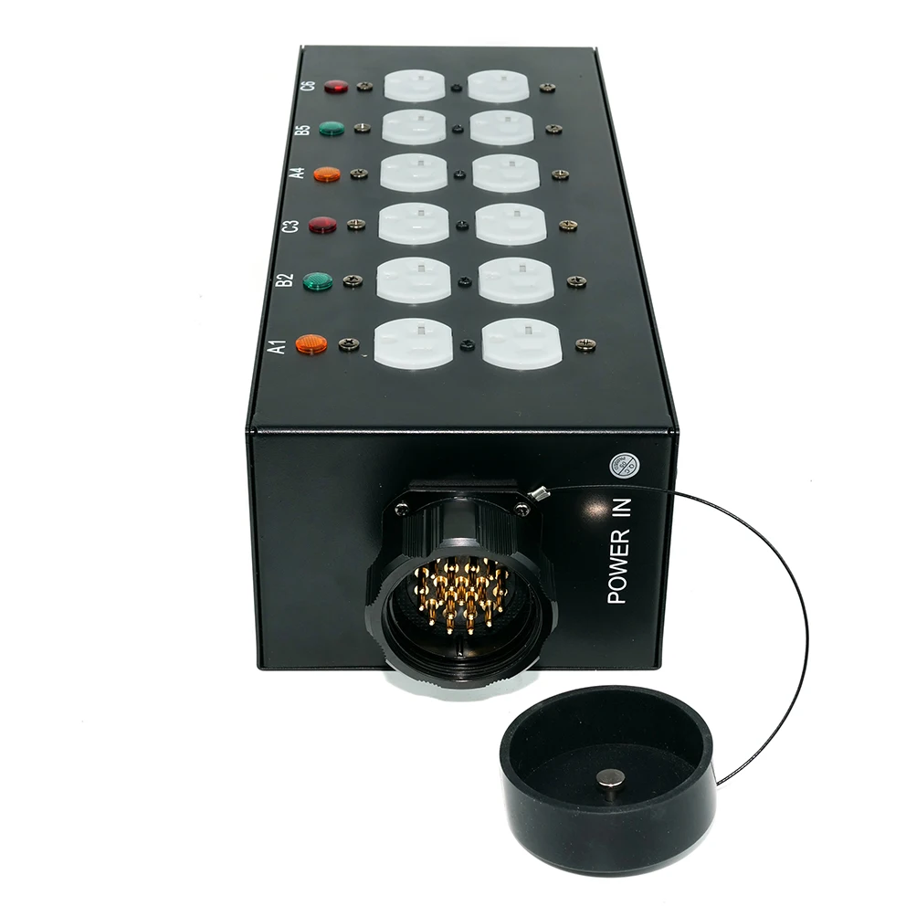 6 Channel 20A Output Socapex Input US Standard Power Distribution Box Protection 3U Stage Performance Lighting