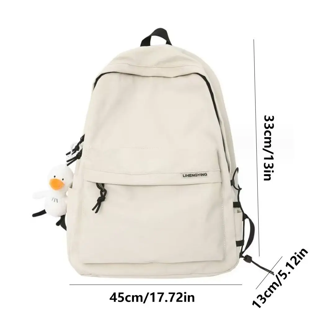 Mochila de gran capacidad de estilo japonés con colgante, mochila escolar para estudiantes con múltiples bolsillos, aspecto informal, bolsa de libros de nailon para adolescentes