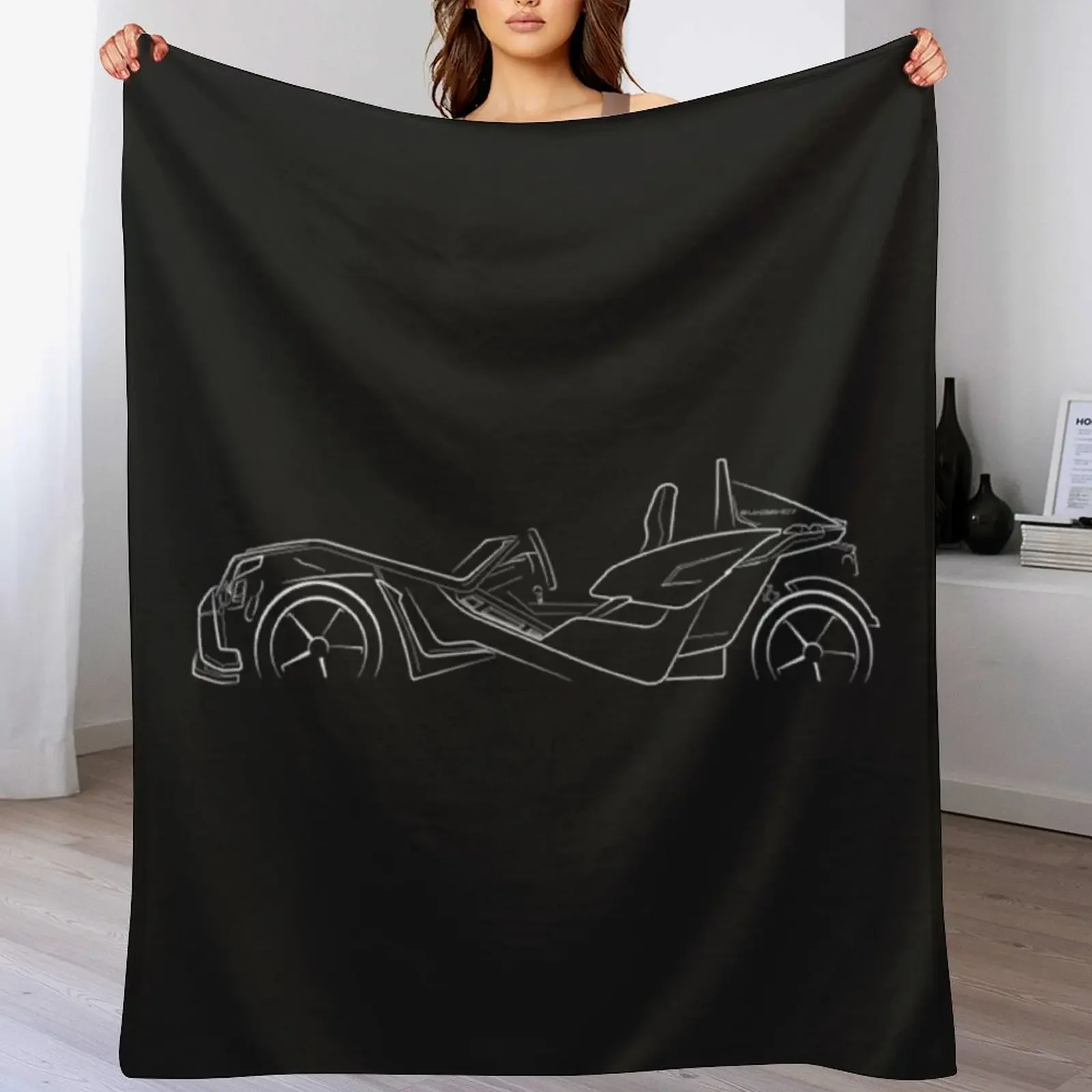 Polaris Slingshot T-ShirtPolaris Slingshot - profile stencil, white Throw Blanket Hairy Warm Soft Big Blankets