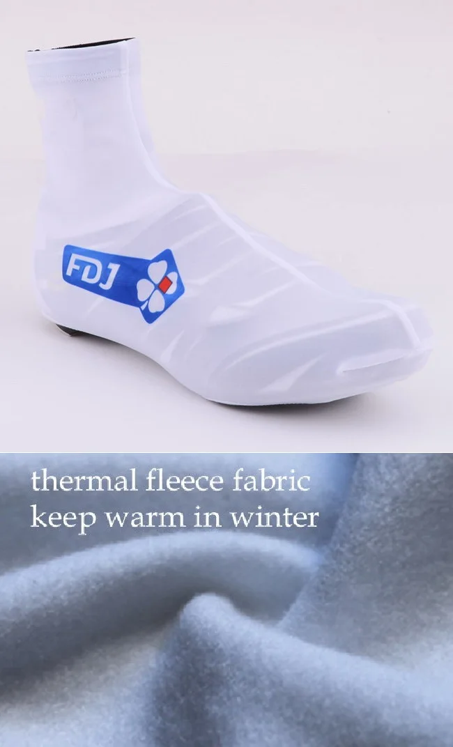WINTER FLEECE THERMAL 2019 FDJ TEAM Cycling Shoe Cover Sneaker Overshoes Lycra Road Bicycle Bike MTB Cycling Shoe Cover