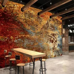 Custom rusty wall wallpaper 3d murals Europe retro industrial wind cement wall painting background wallpaper bedroom Stickers