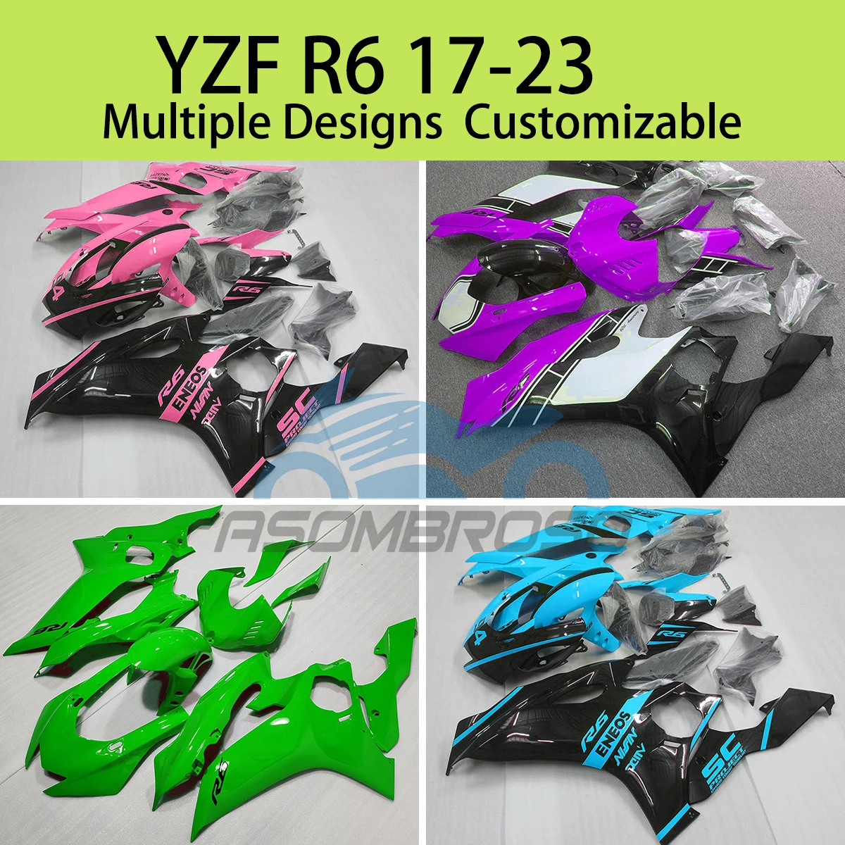 For  YZFR6 2017 2018 2019 2020 2021 2022 2023 Fairing Kit Body Plastic Cover Set YZF R6  Cowling Motorcycle Injection Fairings