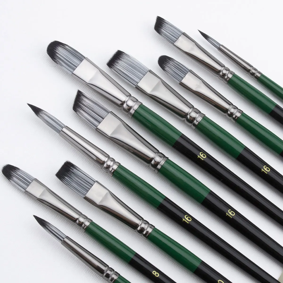 مجموعة فرش طلاء الفنانين الاحترافية من Yutiars - 6/24 قطعة، شعيرات نايلون للألوان المائية والأكريليك والرسم الزيتي والحرف اليدوية وجسم الوجه #3