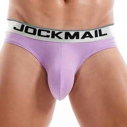 JOCKMAIL Men's Underwear Breathable Sexy Fashion Briefs Cotton Low Waist Big Penis Pouch Stretch Comfortable Trendy Underpants