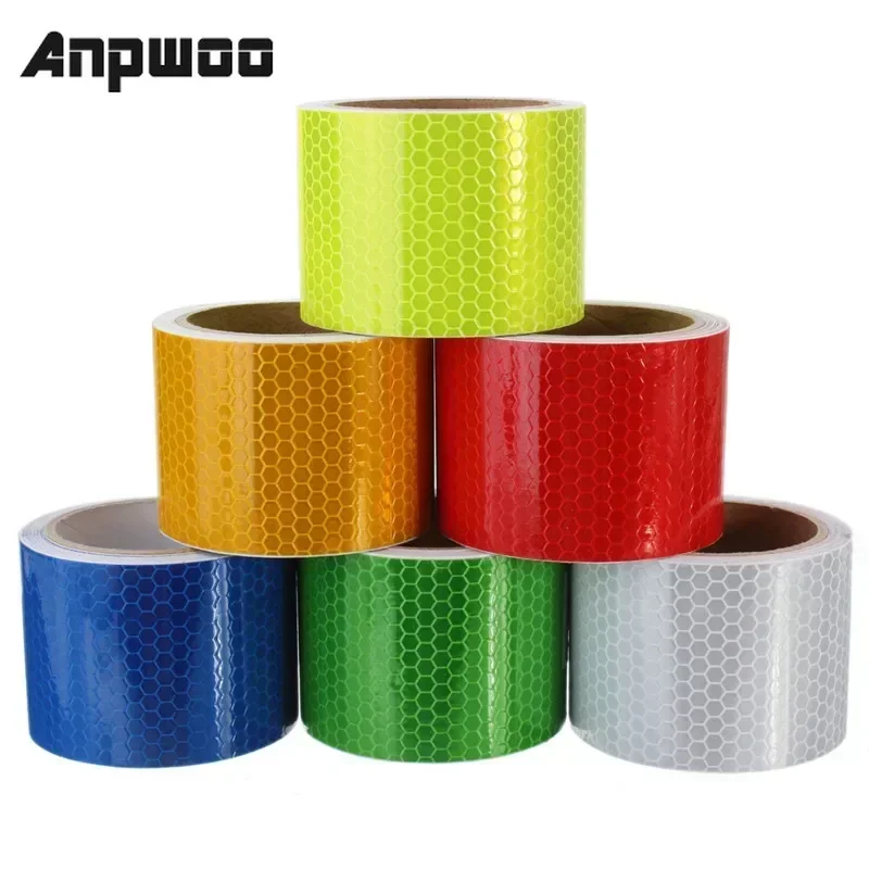 1pcs Self Adhesive Reflect Light Safety Security Caution Warning Waterproof Pure Color Reflective Tape Sticker