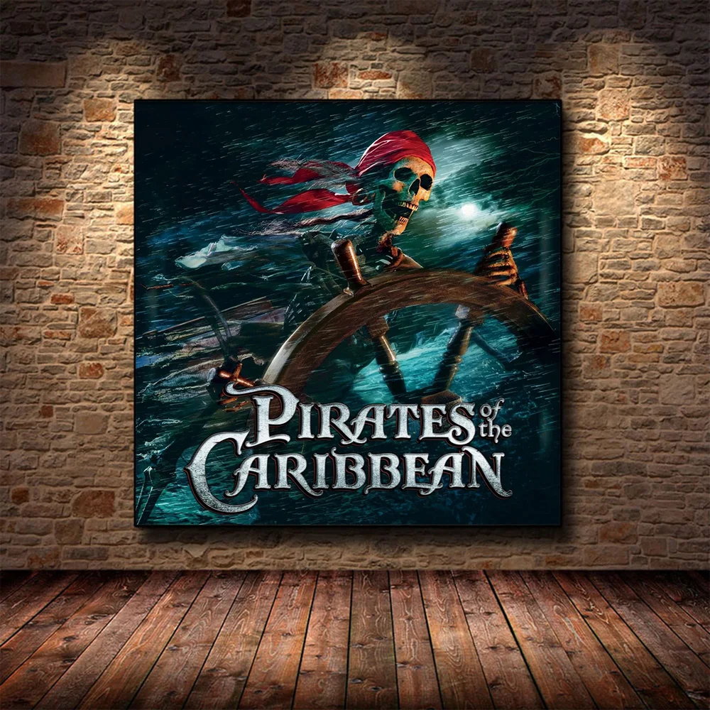 

Disney Pirates of the Caribbean Canvas Painting Prints Fantasy Adventure Movie Poster Living Room Home Wall Art Decor Cuadros