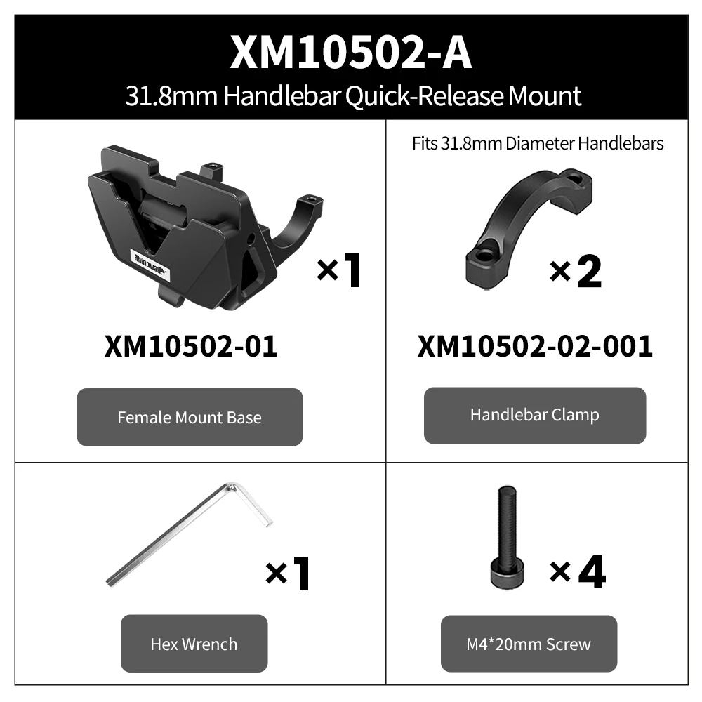 Rhinowalk Space Station Zubehör Modulares System Schnellverschluss-Basis Fahrradlenkertasche Fahrradzubehör für BKJ0951 – Detail 5