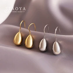 European and American Simple Water Drop Metal Dangle Earrings 2025 Korean Fashion Jewelry For women's Girl Temperament Earrings