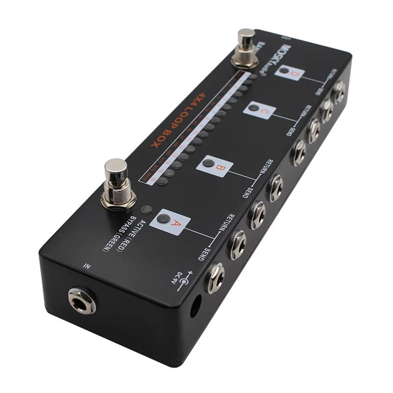 MOSKY Guitar Effects Pedal For Electric Guitar Bass- 4X4 LOOP BOX Effect Controller Featuring 16 Program Options-N33R