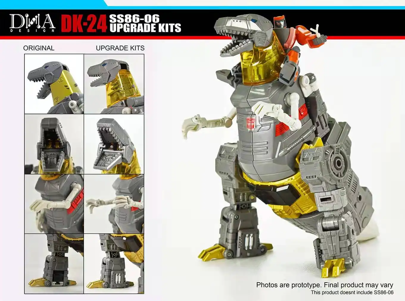 NEW DNA Design DK-24 DK24 Upgrade Kit For SS86-06 Grimlock Wheelie Transformation Robot Toys Action Figures Accessories In Box