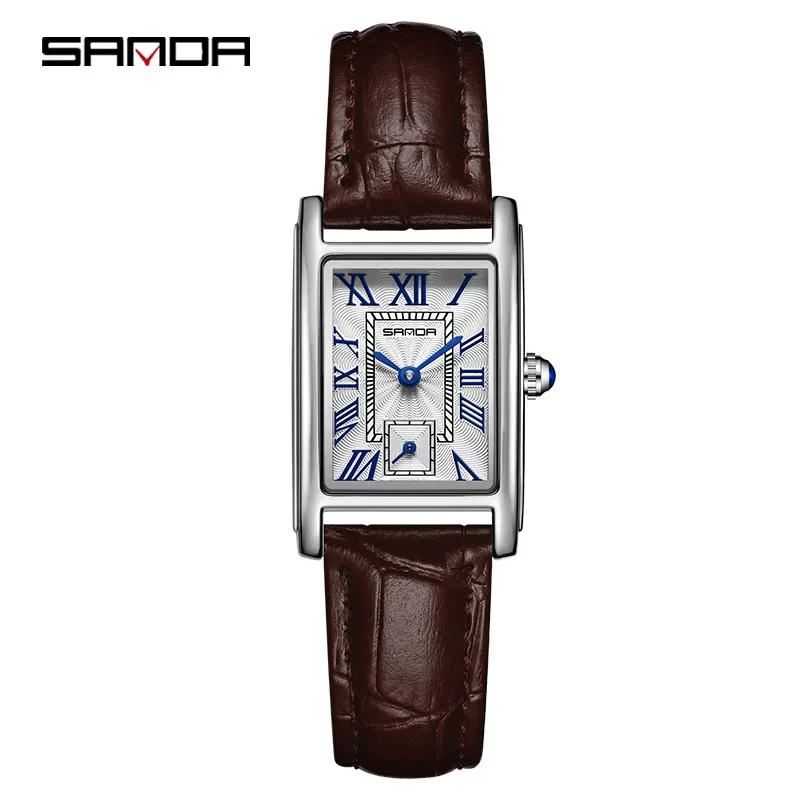 

SANDA 1116 Dial Water Resistant Quartz Movement Business Women Analog Wrist Watch New Fashion 2024 Elegant Design Rectangle