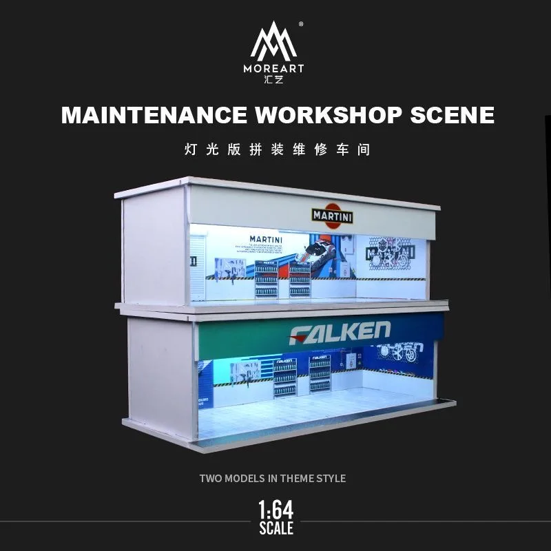 TimeMicro&MoreArt 1:64 FALKEN theme painting new repair workshop light version assembly scene - can be superimposed and series