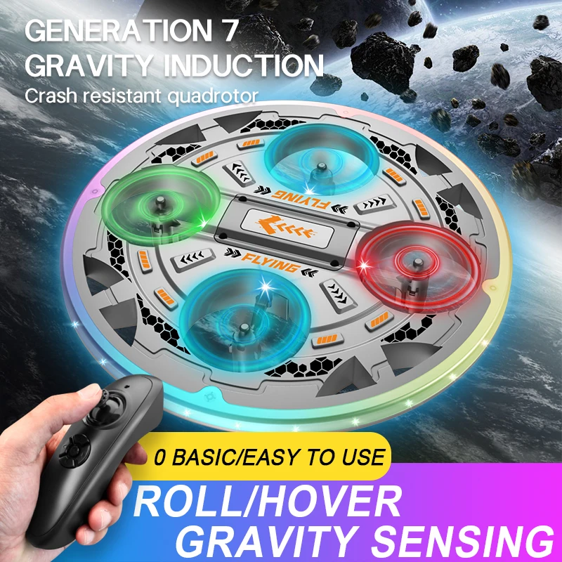 New Model Remote Control Aircraft Stunt Fixed Height Drop Resistant foam Gravity Glider Colorful Lights Four Axis UAV