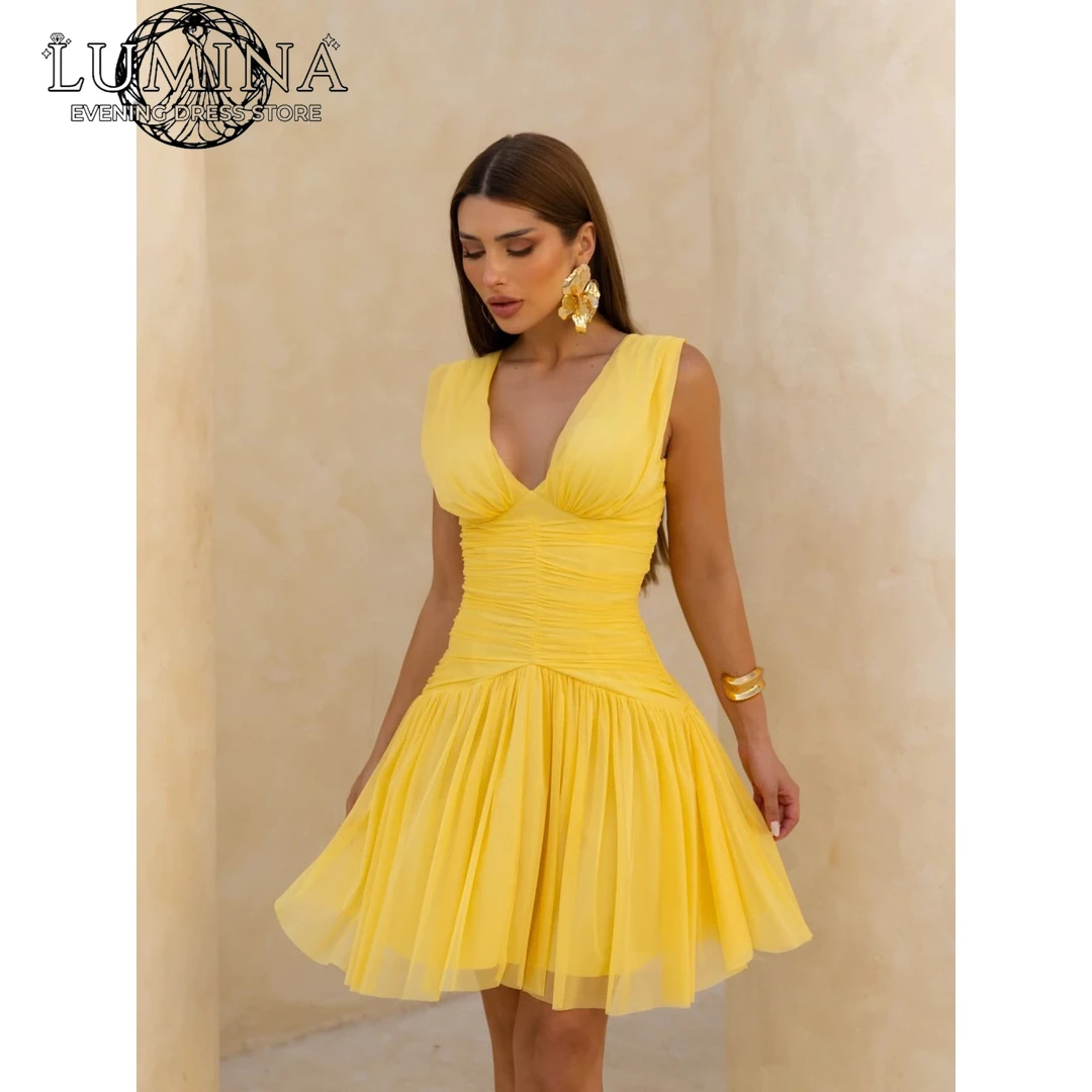 

Lumina V-neck Arabic Evening Dress Luxury Party Dresses 2026 Long Prom Dresses for Special Occasions Custom Made Line A Elegant