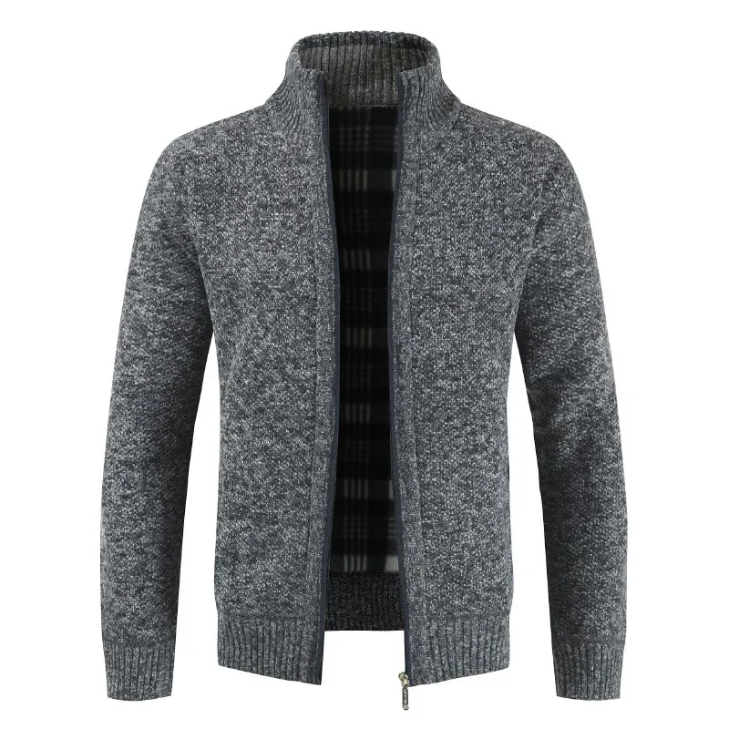 Veste zippée à col montant coupe couvertes pour hommes, coton solide, optique, pull chaud, qualité supérieure, automne, hiver, nouveau